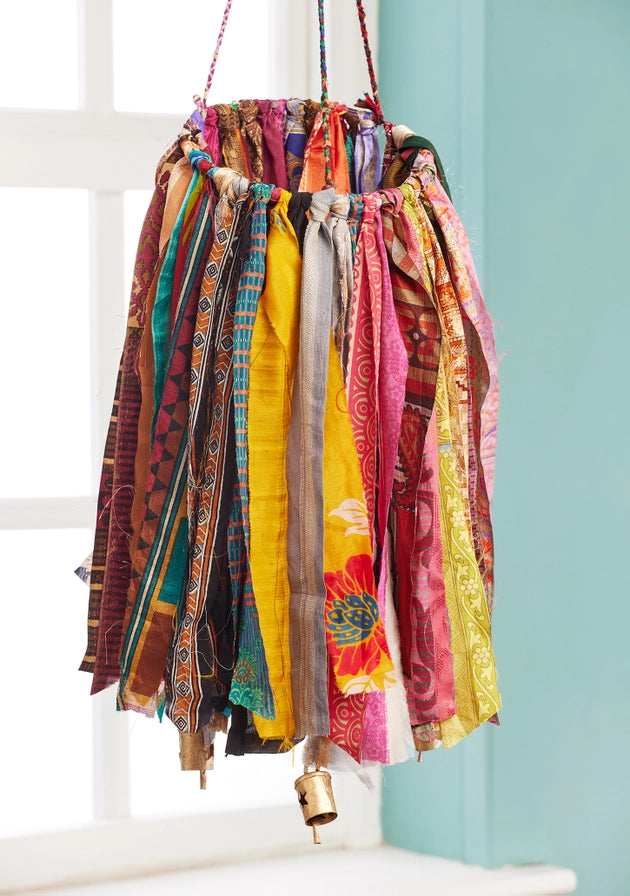 Recycled Sari Wind Chime-Little Fish Co.