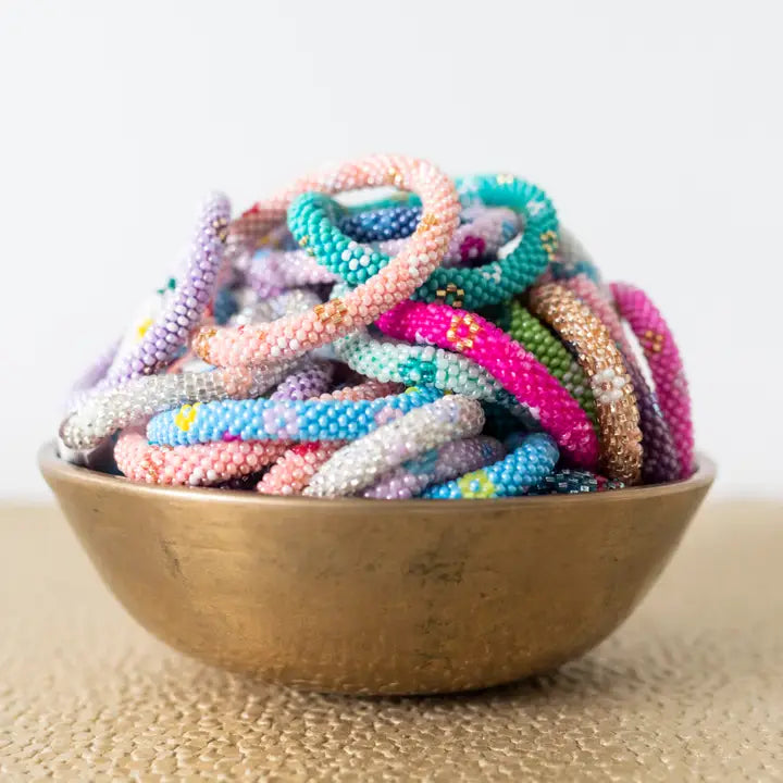 Rollies - Kids Glass beaded bracelet Flower Power Fair Trade-Fun-Little Fish Co.