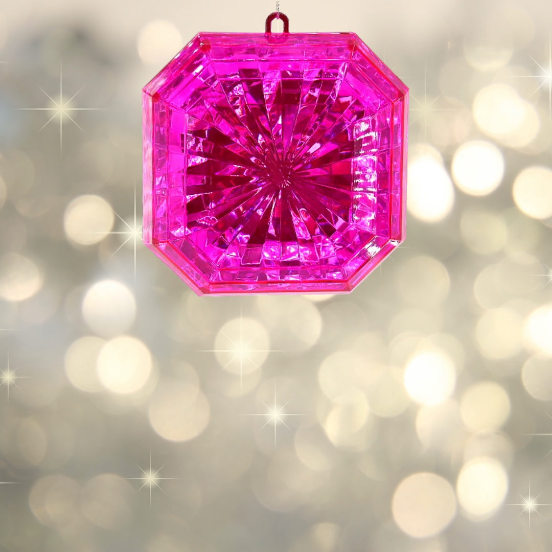 Bedazzler giant Square jewel Christmas tree Ornament Magenta-Little Fish Co.