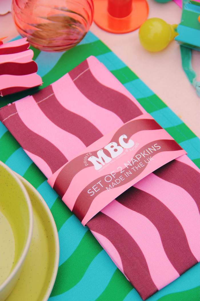 Pink & Maroon Placemat/Napkin x 2-Top 30 Christmas-Little Fish Co.