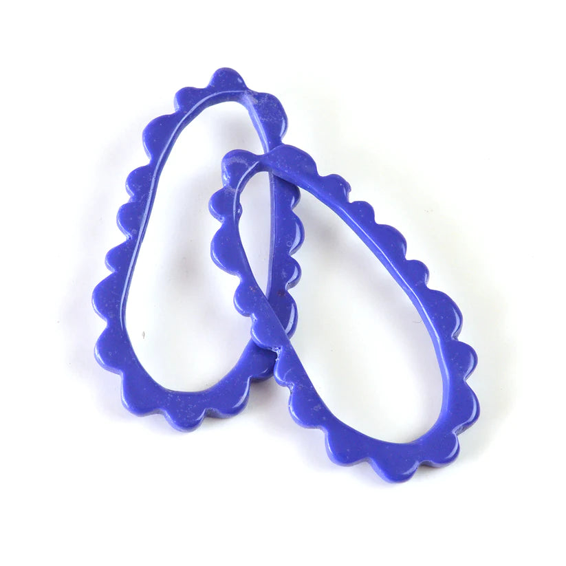 Oval Frill statement studs in Blue Violet-Little Fish Co.