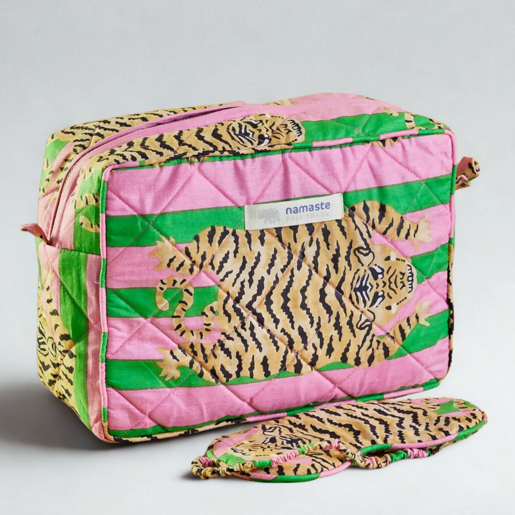 Tiger Eye Mask  Green / Pink