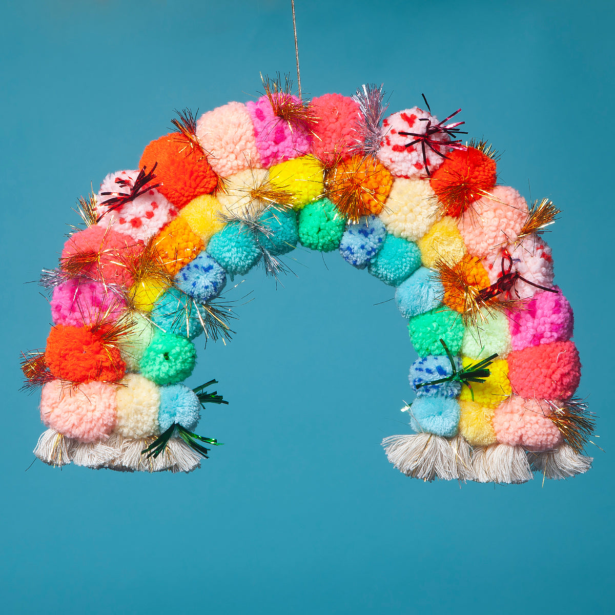 Pom pom rainbow wall hanging-Little Fish Co.