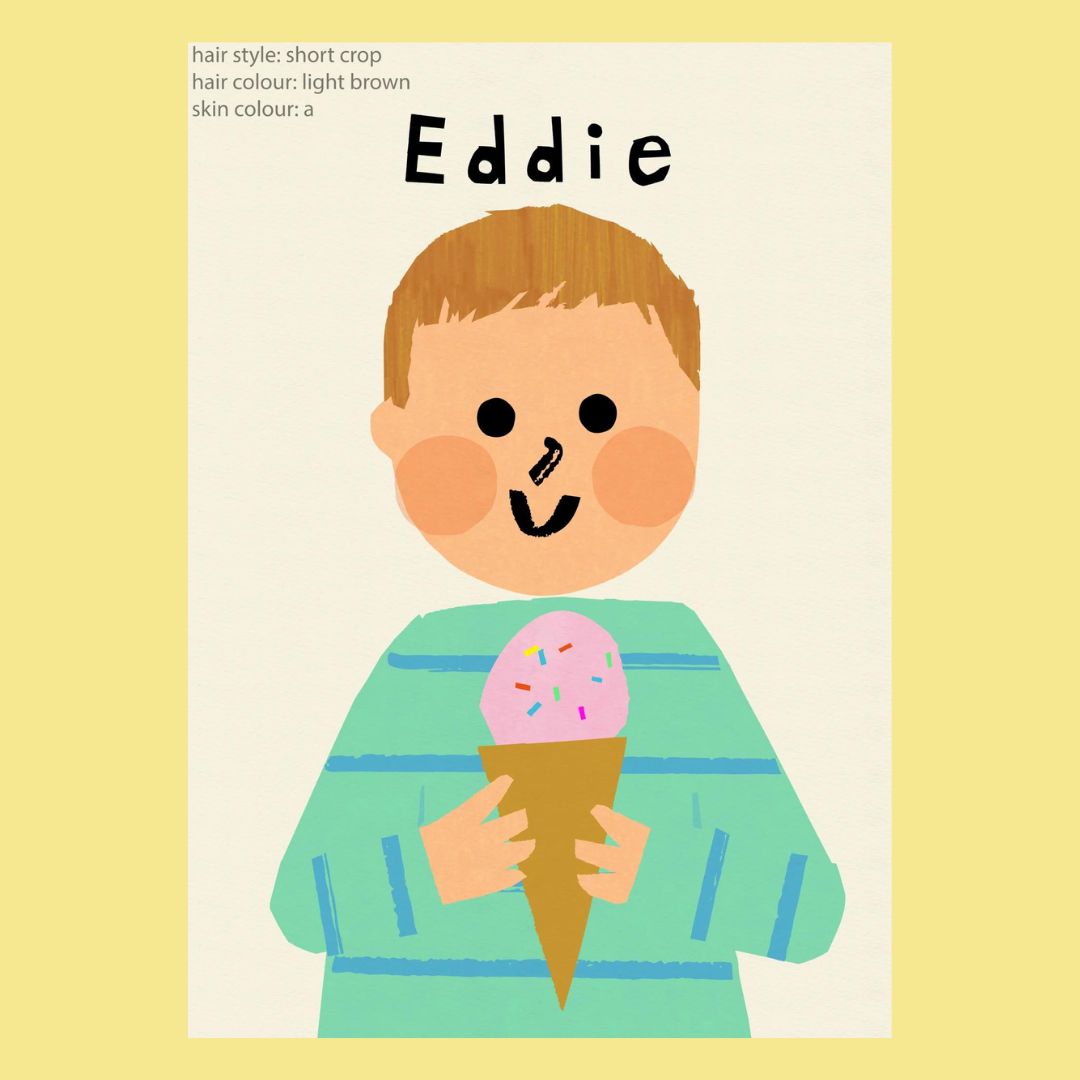 Ice Cream Boy Portrait Print - Personalised-Little Fish Co.