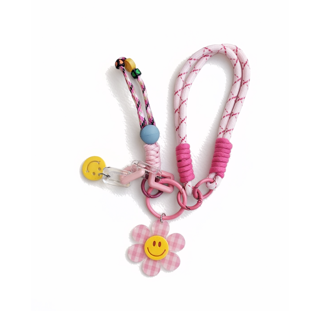Flower power bag charm / key ring