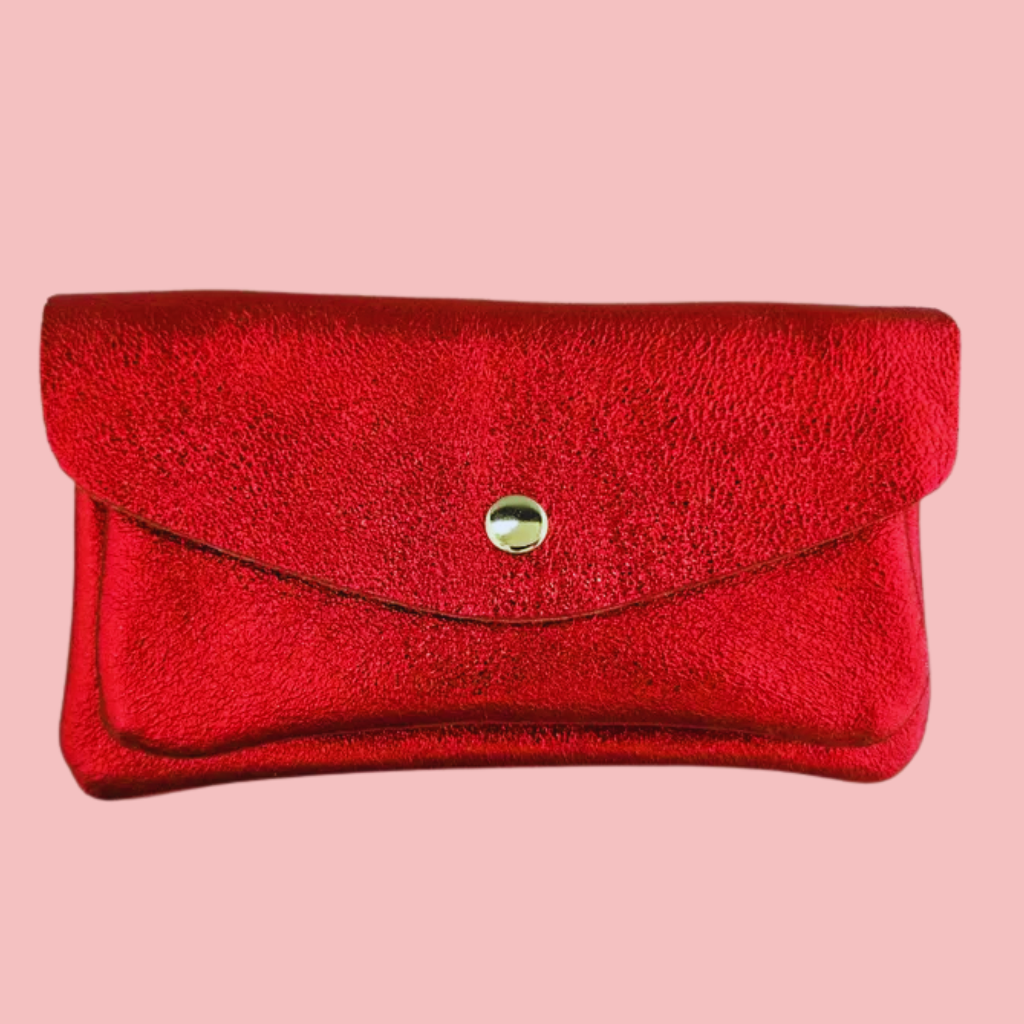 Metallic leather wallet - Red-Little Fish Co.