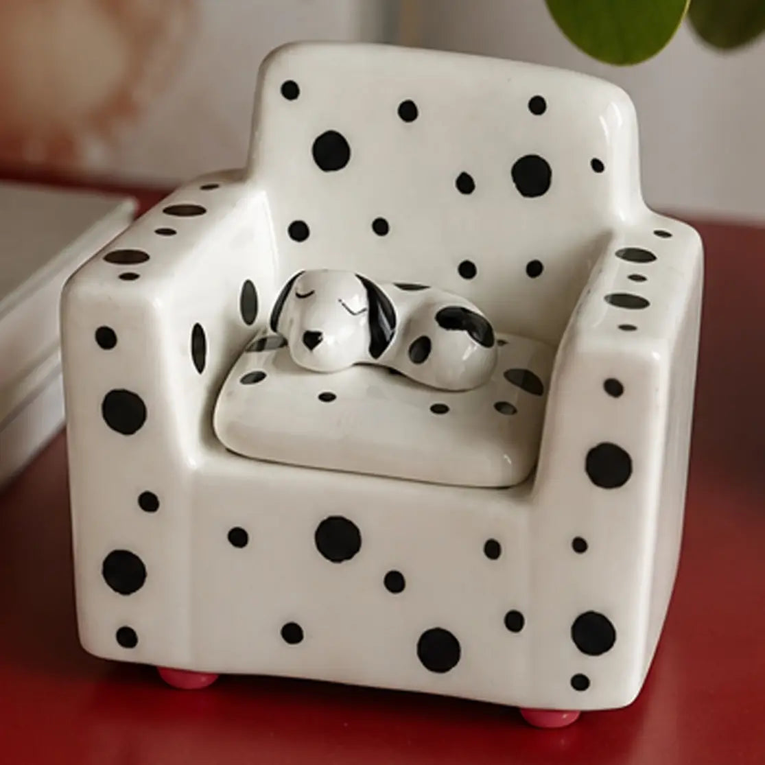 Spotty Dog on Chair trinket box