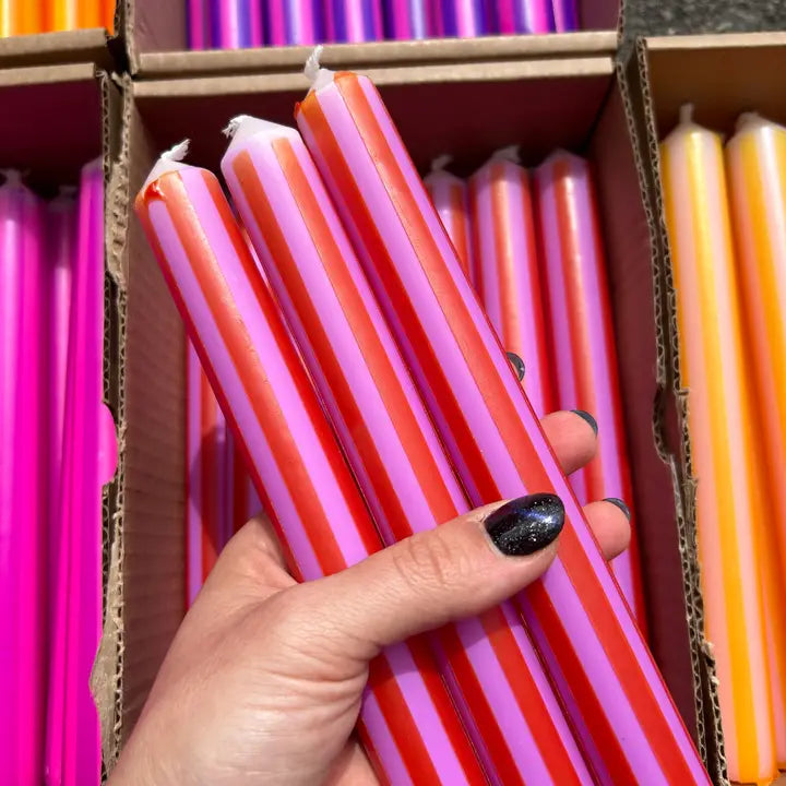 Pinstripe candle - selected colours-Top 30 Party-Little Fish Co.
