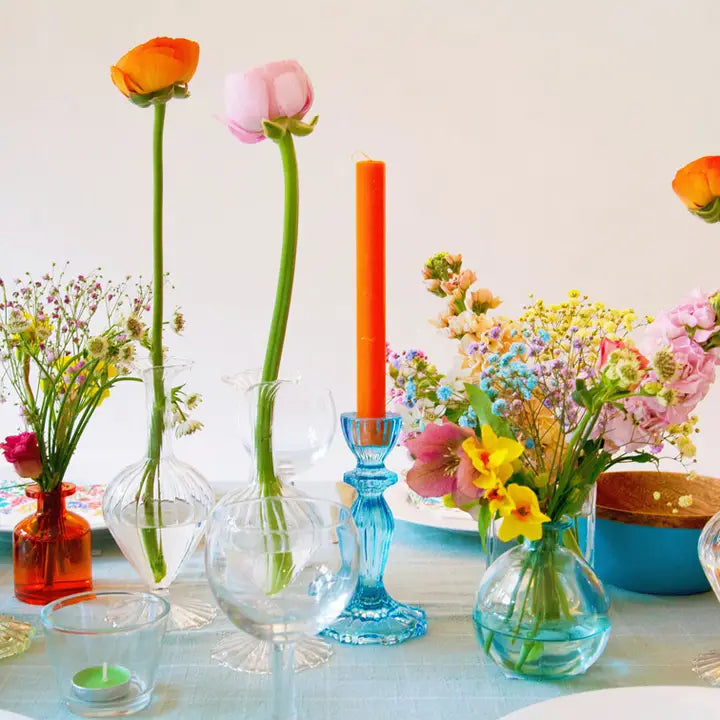 Blue Glass candle holder-Top 30 Christmas-Little Fish Co.