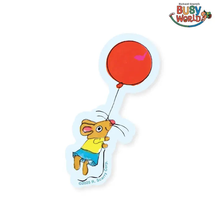 3P4 X Richard Scarry® - Mouse Balloon Sticker-Little Fish Co.