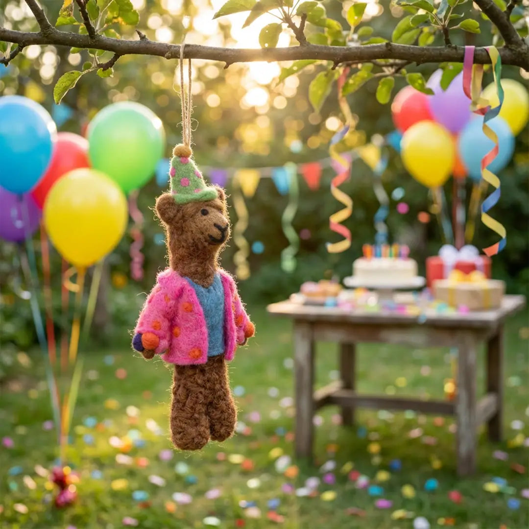 Handmade party alpaca felt decoration