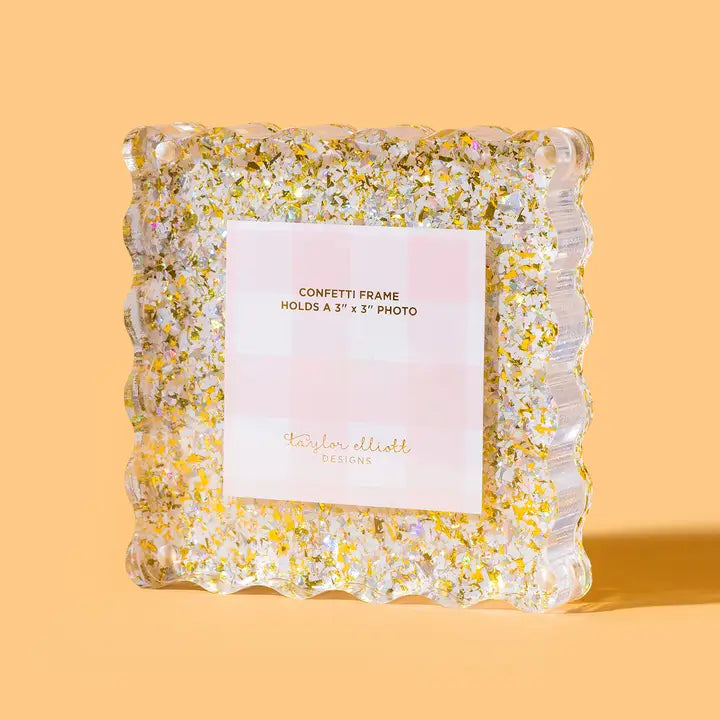 Small picture frame -gold / peal confetti-New Arrivals-Little Fish Co.