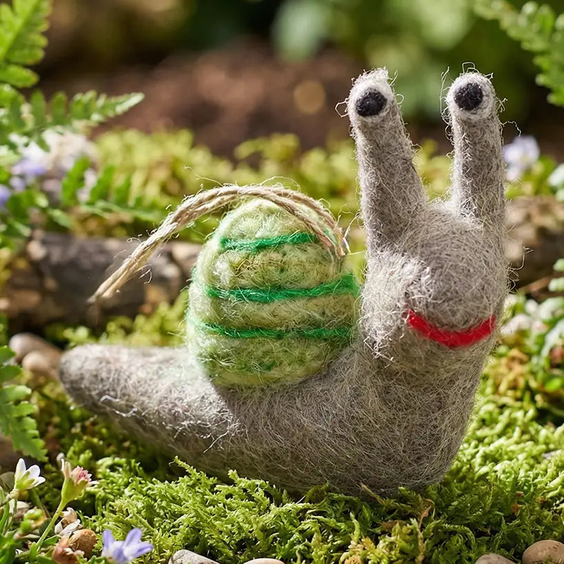 Handmade Shelby snail felt decoration