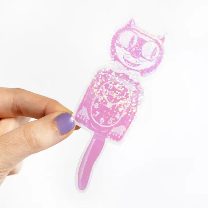 90s Kit Cat Glitter Sticker Pink-New Arrivals 2025-Little Fish Co.