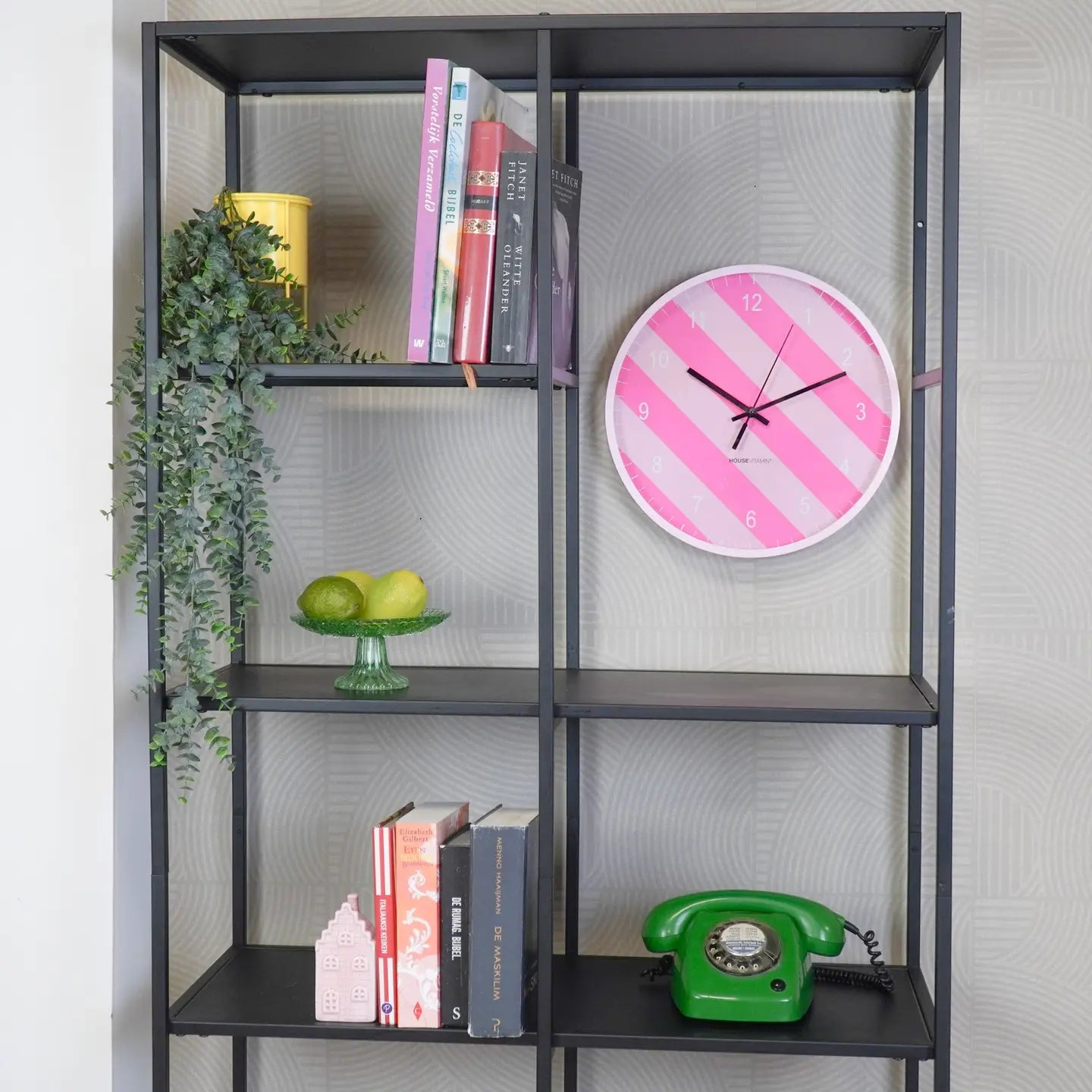 Pink Stripe Clock