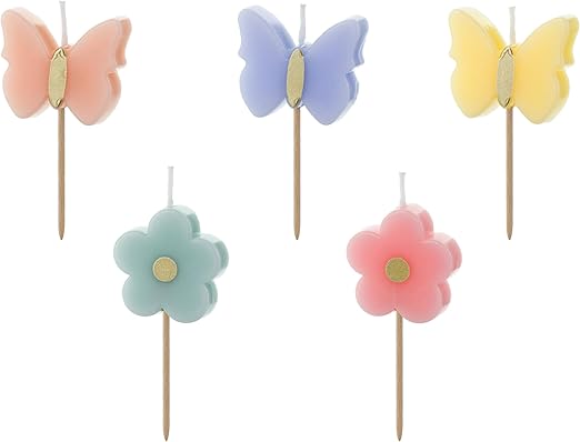 Flowers & Butterfly Candles-Top 30 Party-Little Fish Co.