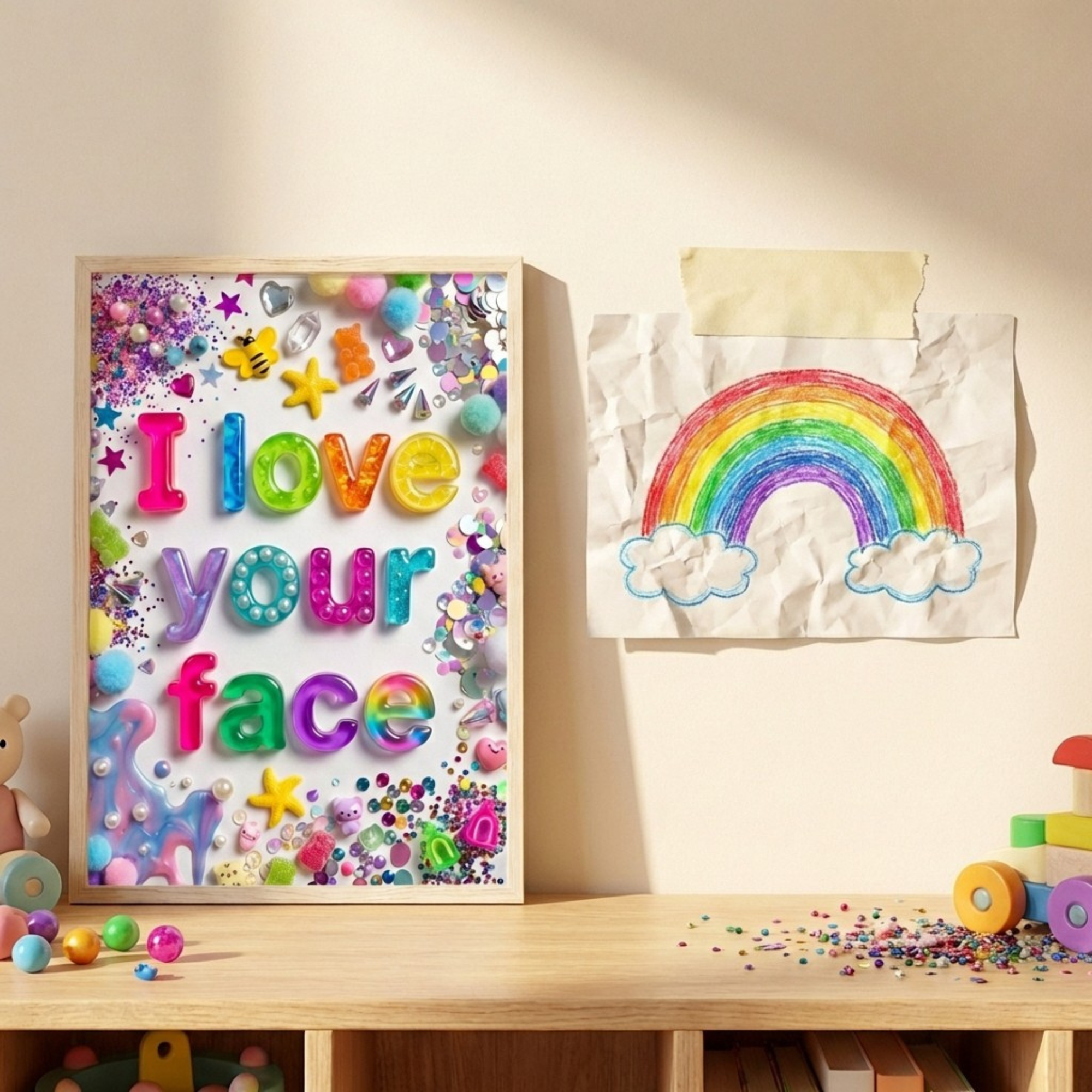 I Love Your Face - Collage Print