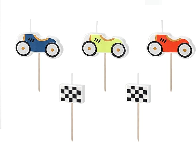 Retro Car Racing Birthday Candles-Top 30 Party-Little Fish Co.