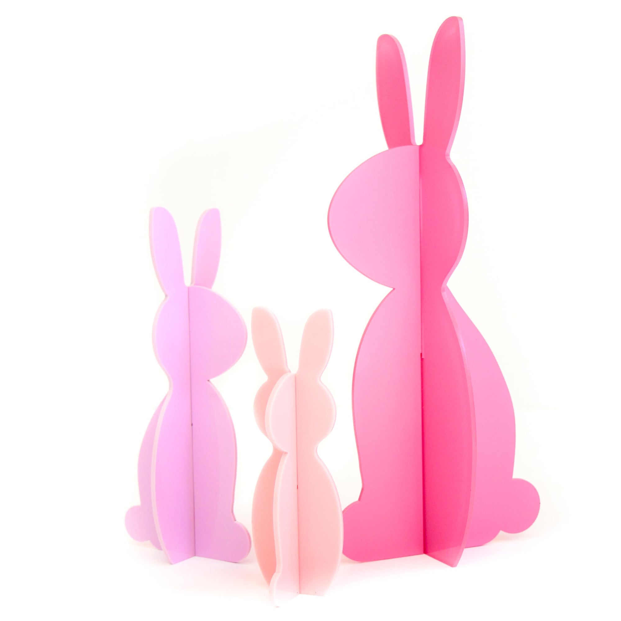 Set of 3 Acrylic Bunny in Pinks Lilac-Fun-Little Fish Co.