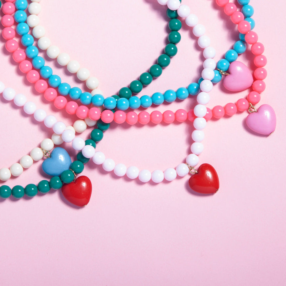 The "Cupid" Beaded Heart necklace - colours assorted-New Arrivals 2025-Little Fish Co.