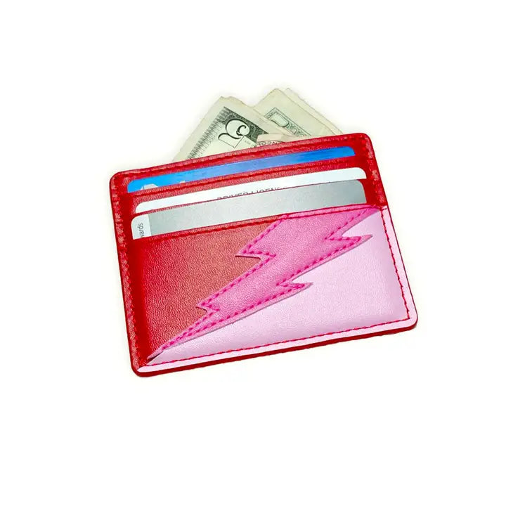 Lightening bolt Card Wallet - various colours-New Arrivals 2025-Little Fish Co.