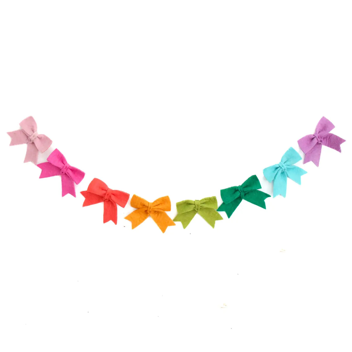 Rainbow Felt Garland Bows