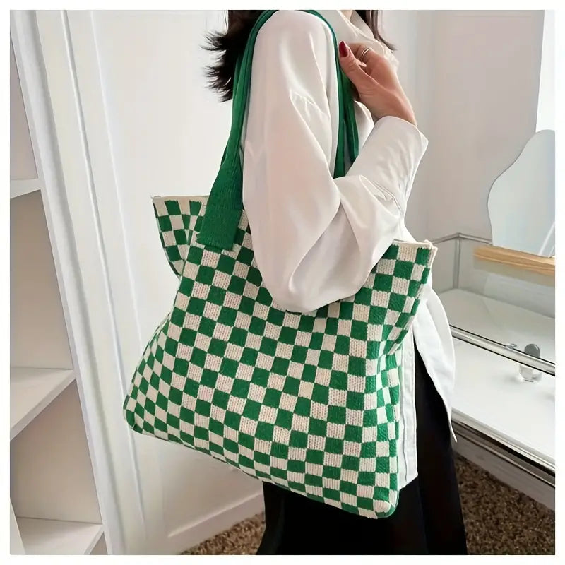 Alice in Wonderland knitted shopper Green / white-New Arrivals-Little Fish Co.