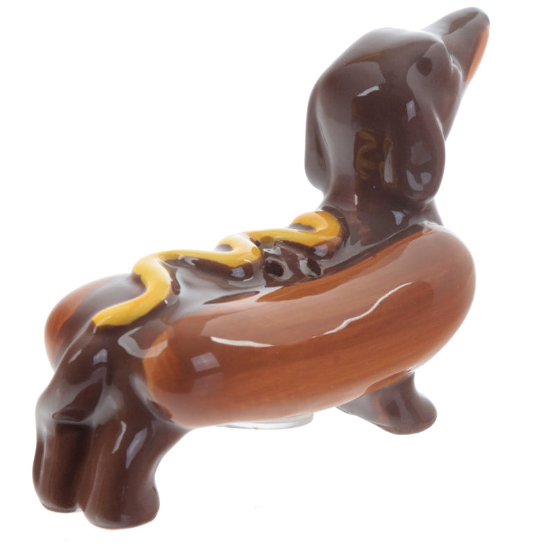 Sausage Dog in A Bun and Mustard Ceramic Salt and Pepper Set-Top 30 Decor-Little Fish Co.