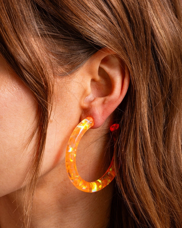 Confetti Large Hoop Earrings - assorted colours - gold plated-Apparel & Accessories-Little Fish Co.