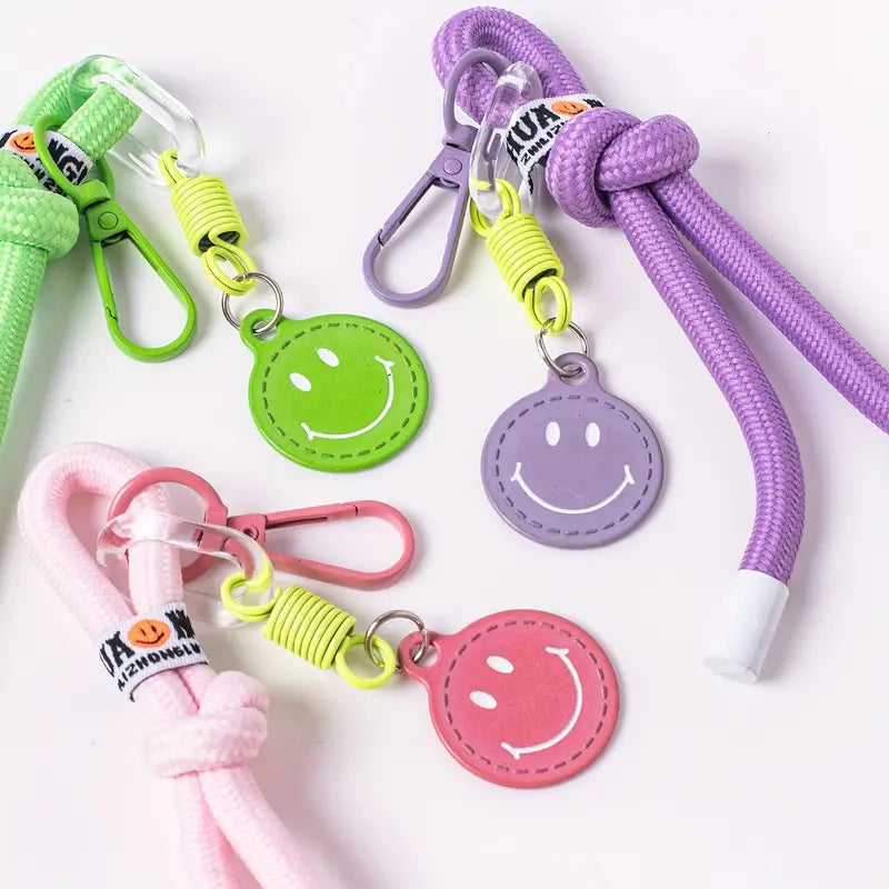 Happy Face Rope Keychain - Purple-Little Fish Co.