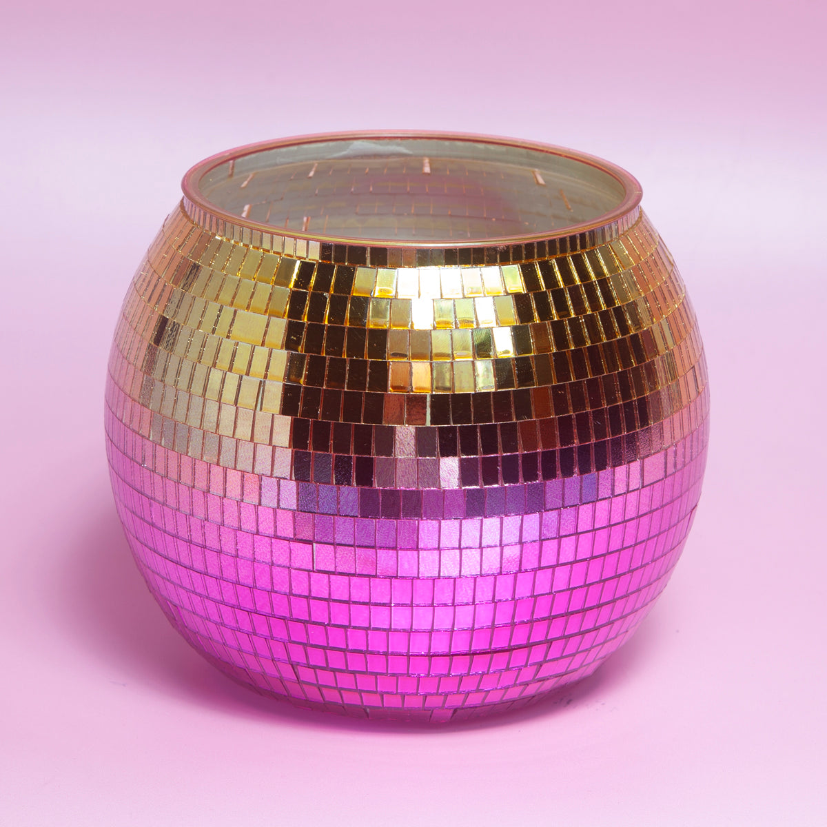 Shiny Disco Ball - Ombre pink gold Planter / Desk tidy-New Arrivals 2025-Little Fish Co.