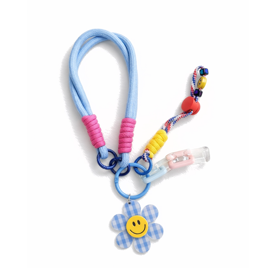 Flower power bag charm / key ring