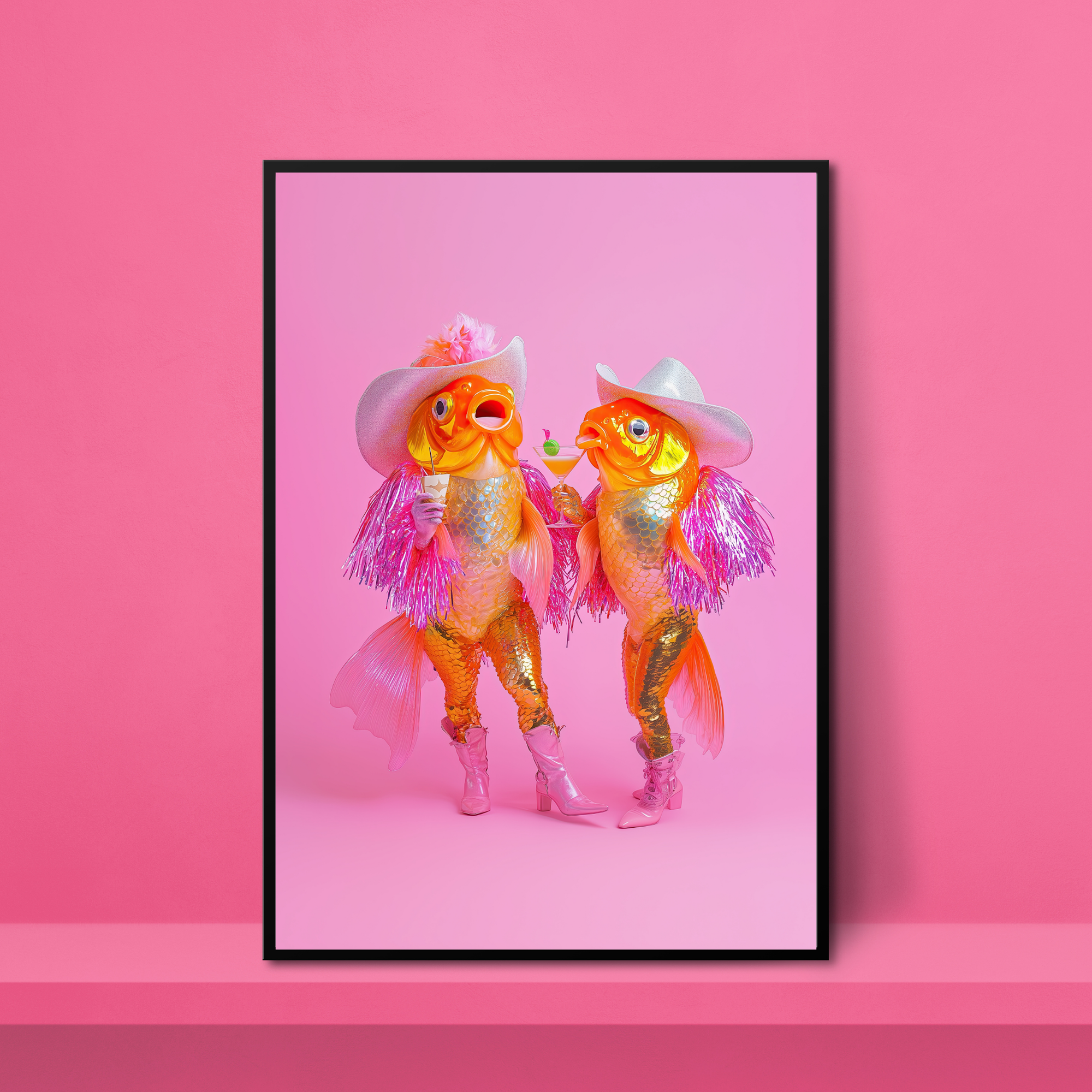 Fishy Sister with Cosmo's Silver Hat-Top 30 Art-Little Fish Co.