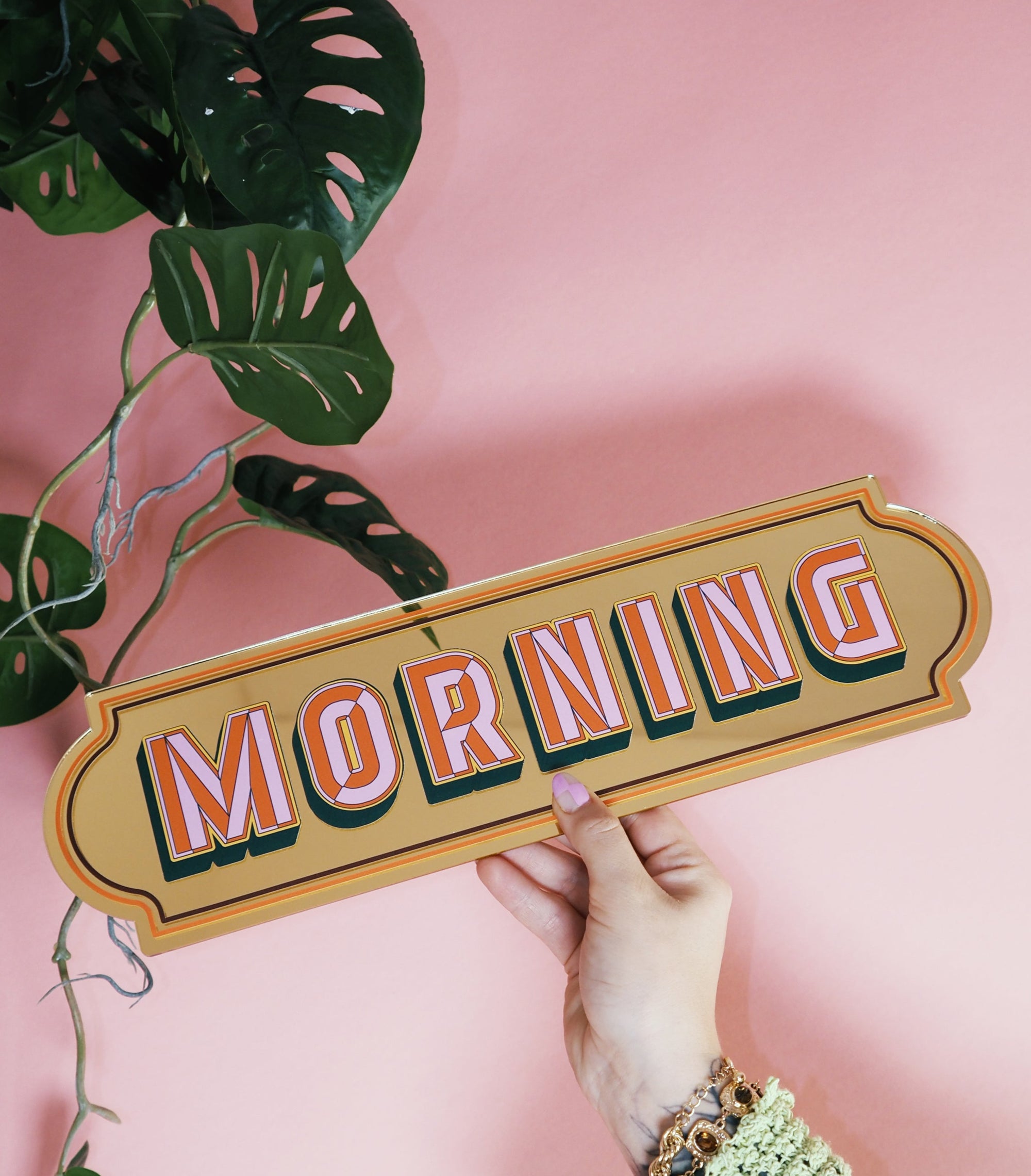 Morning - gold rectangle mirror-Little Fish Co.