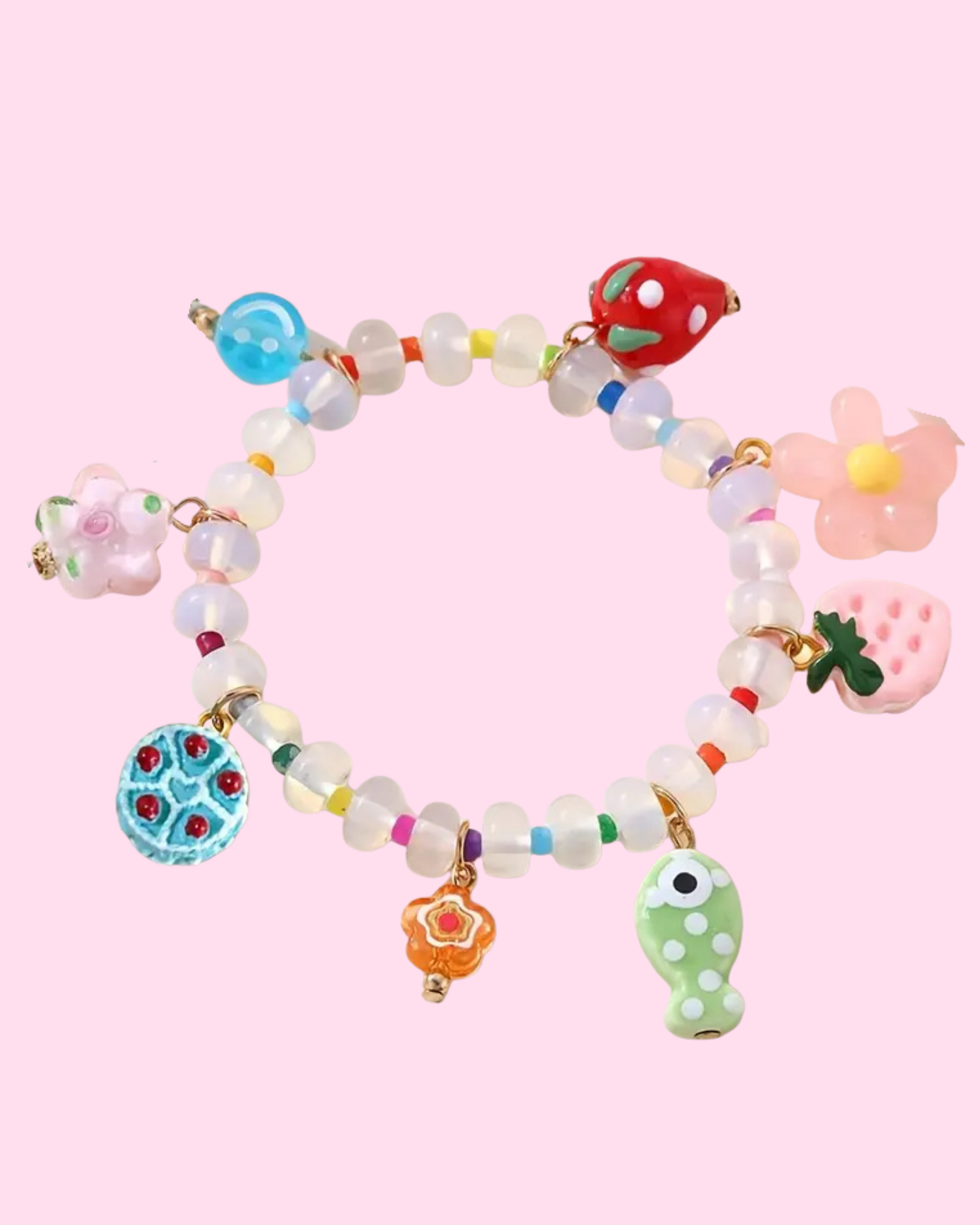The " Charmer" Glass beaded charm bracelet - styles various