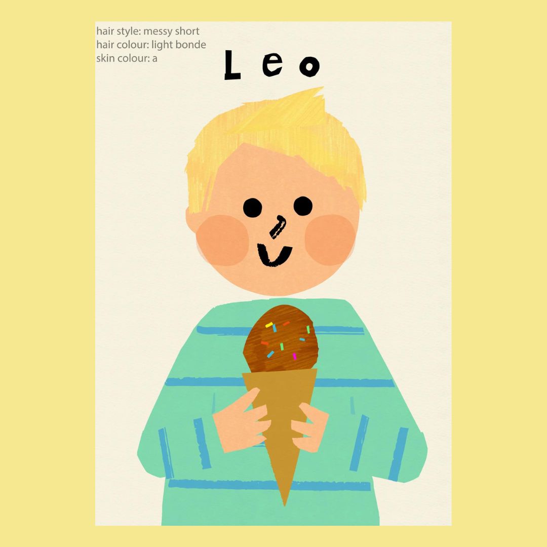 Ice Cream Boy Portrait Print - Personalised-Little Fish Co.