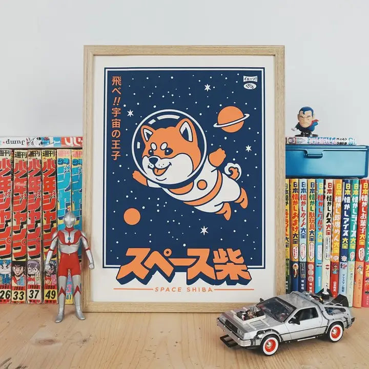 Space Shiba Poster A4-Top 30 Art-Little Fish Co.