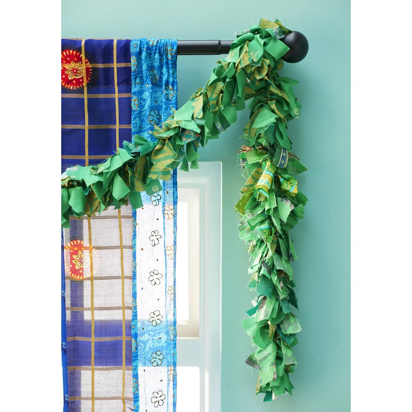 Recycled Sari Eco Tinsel / Garland - Green