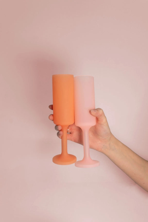 Peach + Petal | Seff | Silicone Unbreakable Champagne Flutes-Little Fish Co.