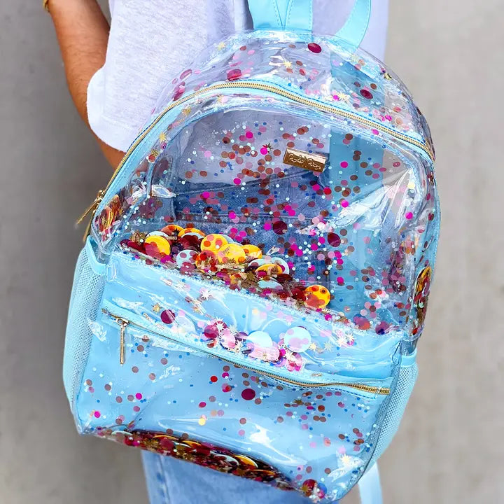 Celebrate Confetti clear backpack