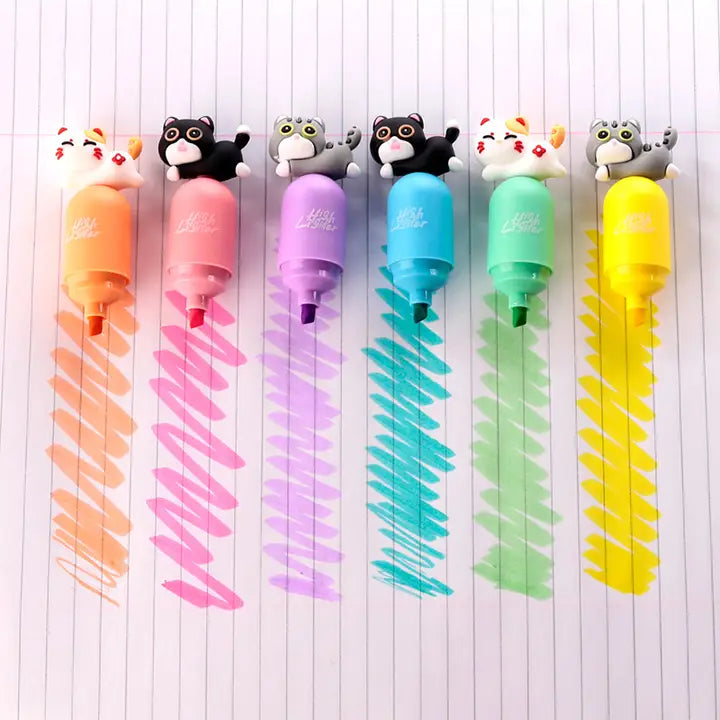 Cat Cat highlighter pen with topper-Top 30 Decor-Little Fish Co.