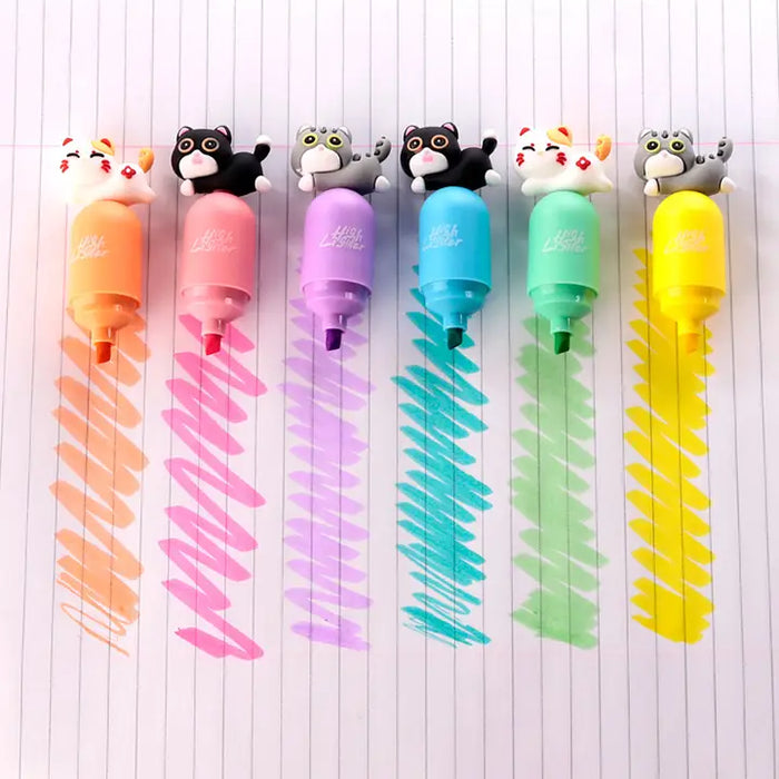 Cat Cat highlighter pen with topper-Top 30 Decor-Little Fish Co.