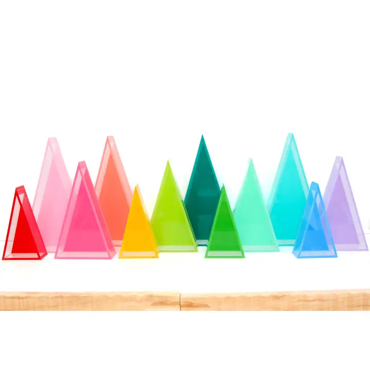 Lavender coral Set Acrylic Triangle Christmas Tree Decorations-Top 30 Christmas-Little Fish Co.