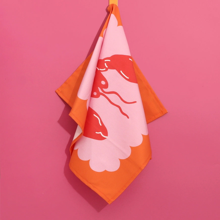 Lobster Scallop Tea Towel-New Arrivals 2025-Little Fish Co.