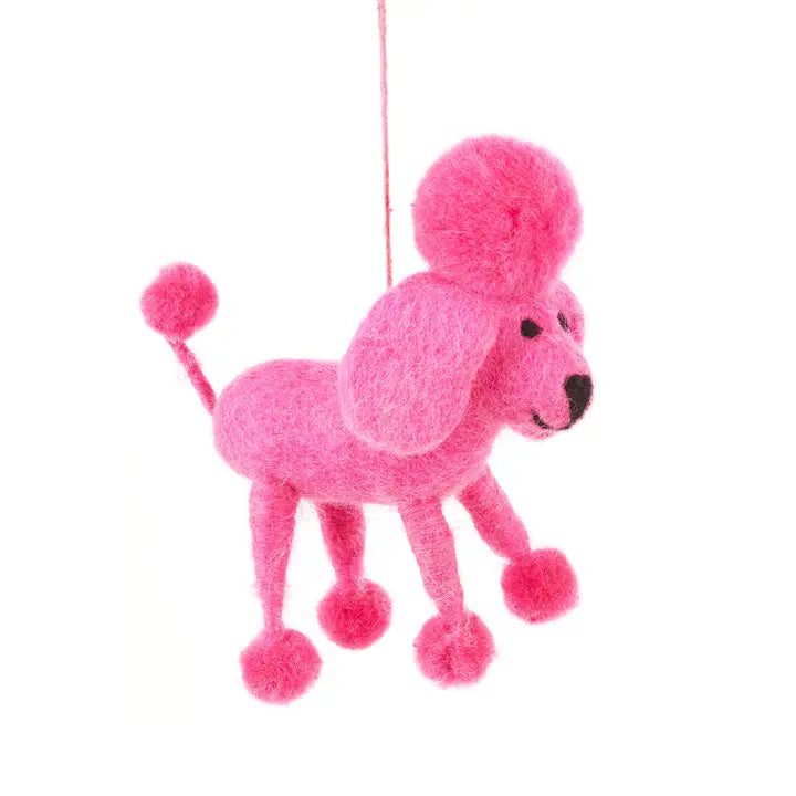 Handmade Biodegradable Felt Hanging Perez the Poodle Dog-Top 30 Christmas-Little Fish Co.