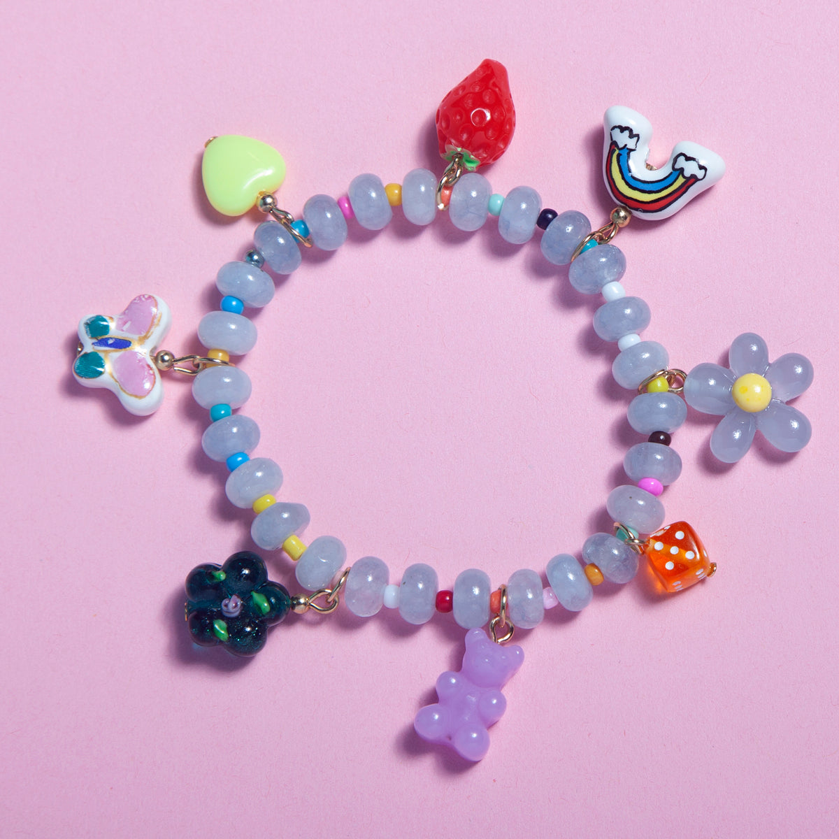 The "Charmer" Glass beaded charm bracelet - styles various-Fun-Little Fish Co.