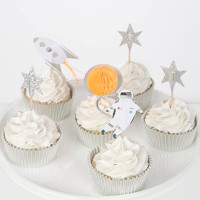 Space cup cake kit ( 24 toppers)-Fun-Little Fish Co.
