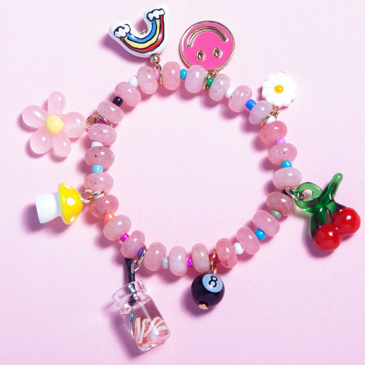 The "Charmer" Glass beaded charm bracelet - styles various-Fun-Little Fish Co.