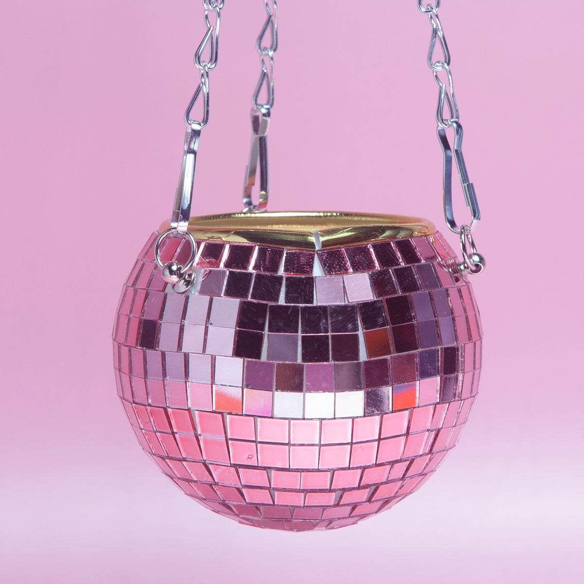 Shiny Disco ball hanging planter Pink-New Arrivals 2025-Little Fish Co.
