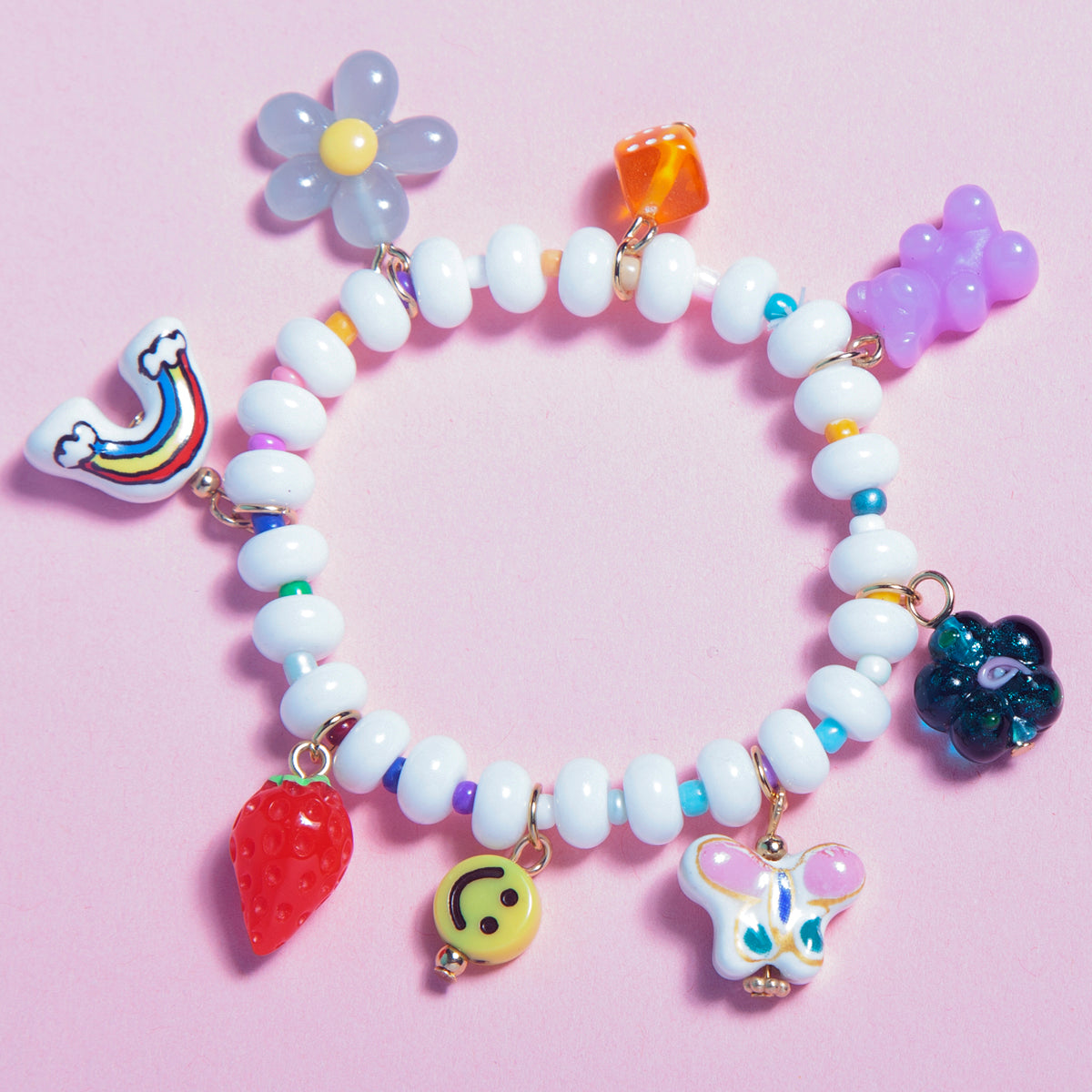 The "Charmer" Glass beaded charm bracelet - styles various-Fun-Little Fish Co.